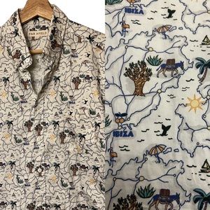 FAR AFIELD Ibiza Print Button Down Shirt